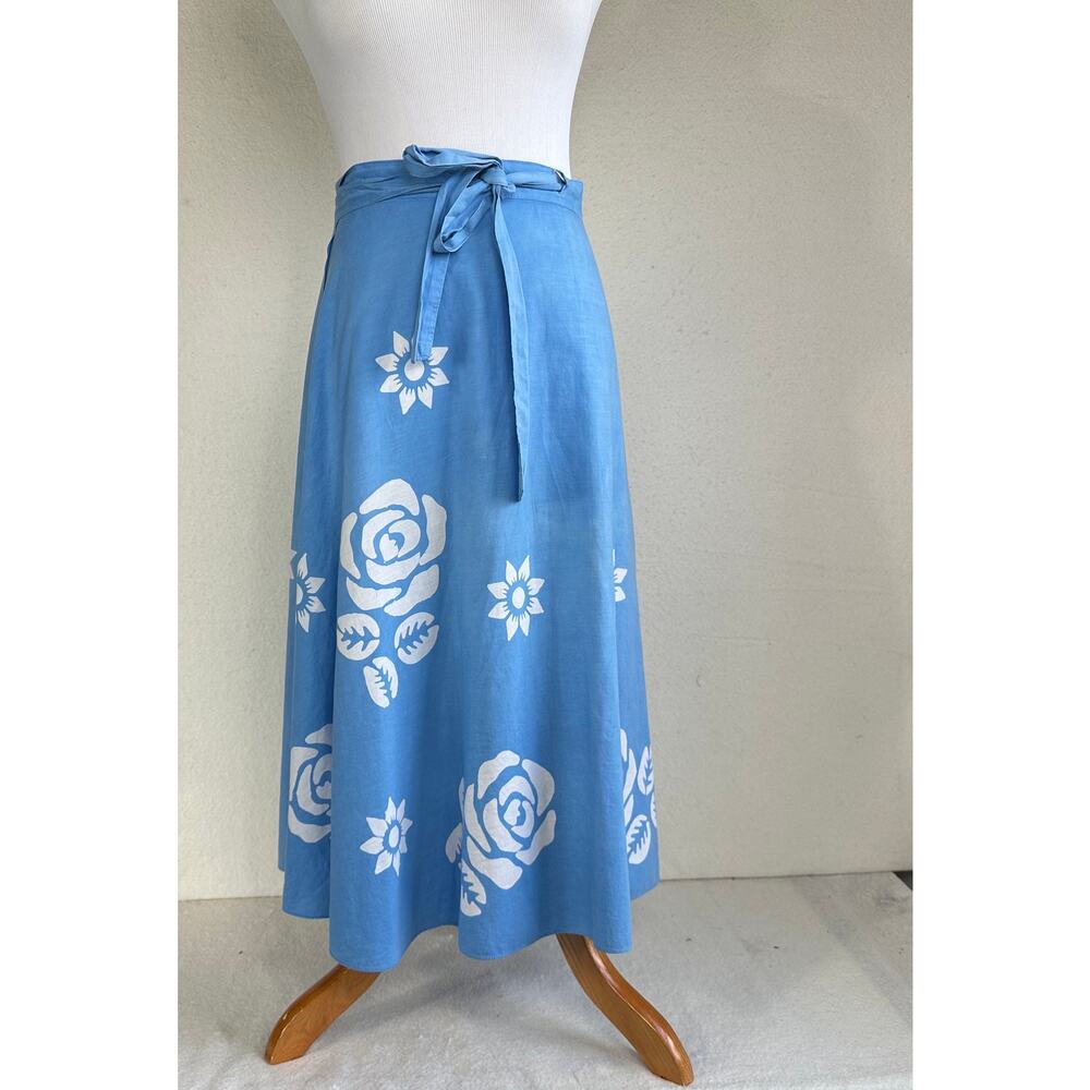 Tropical Beachy Boho Cotton Wraparound Skirt Size M Beachy Gorpcore Boho Summer
